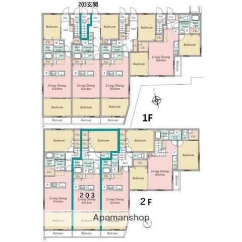 ロワジール西ヶ原(2LDK/2階)の間取り写真