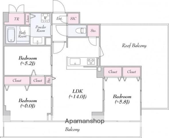 ロイジェント志村坂上(3LDK/7階)の間取り写真
