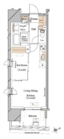 ブランシエスタ浅草蔵前(1LDK/5階)の間取り写真