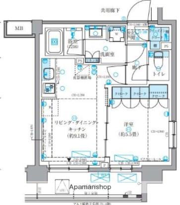 パークアクシス文京本郷(1LDK/4階)の間取り写真