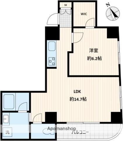GRANDUO小石川(1LDK/4階)の間取り写真