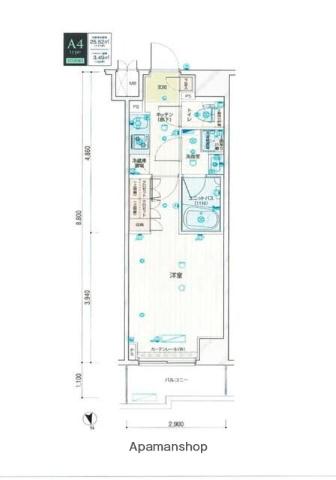 ルーブル新高島平(1K/6階)の間取り写真