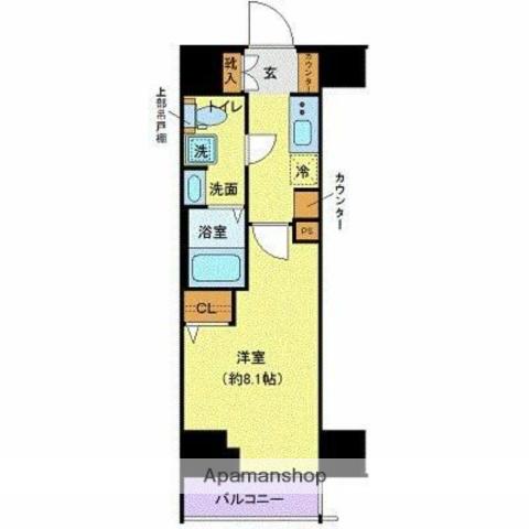 LEXE入谷(1K/4階)の間取り写真