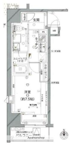 グランドコンシェルジュ神楽坂α(1K/8階)の間取り写真