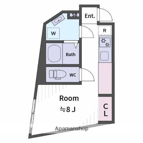 LIZ西日暮里(ワンルーム/3階)の間取り写真