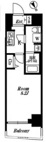 プレール・ドゥーク中板橋(1K/8階)の間取り写真