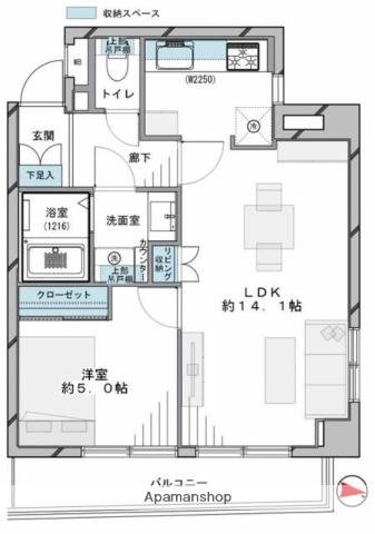 トーカンキャステール本郷(1LDK/9階)の間取り写真