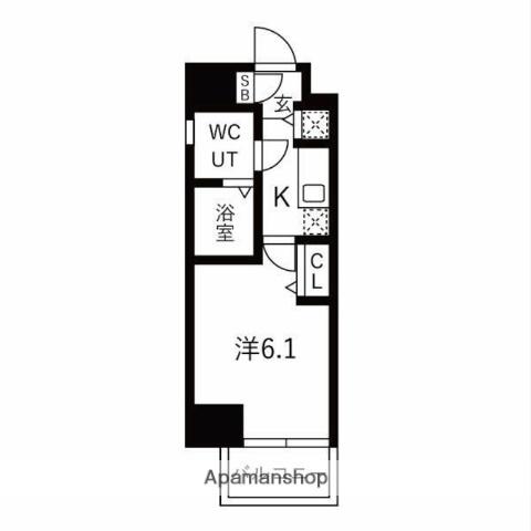 ロアール池袋ウエスト(1K/4階)の間取り写真