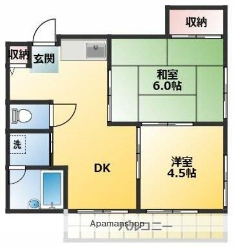 メゾンサワダ(2DK/2階)の間取り写真