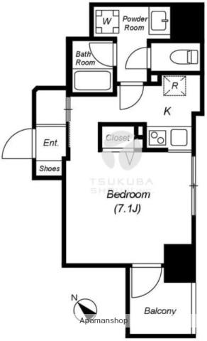 ルミークアン千駄木(1K/5階)の間取り写真