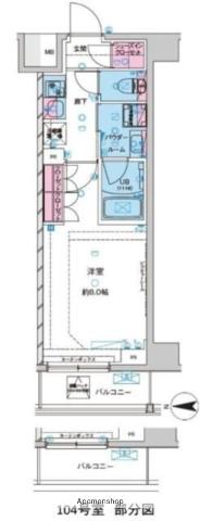 ジェノヴィア北池袋Ⅱ(1K/1階)の間取り写真