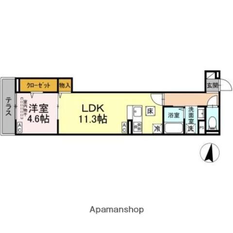 貸アパート 板橋区徳丸3丁目(1LDK/1階)の間取り写真