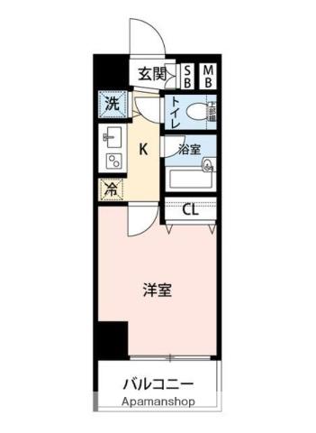 マイナビSTAYミライエ文京後楽園(1K/6階)の間取り写真