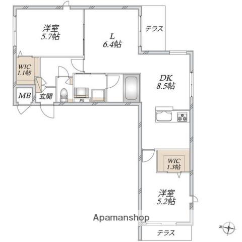 へーベルメゾン西巣鴨(2LDK/1階)の間取り写真