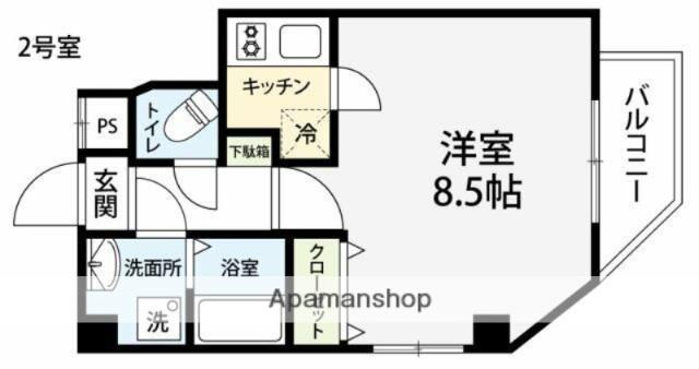 サンライズヴィラ(1K/2階)の間取り写真