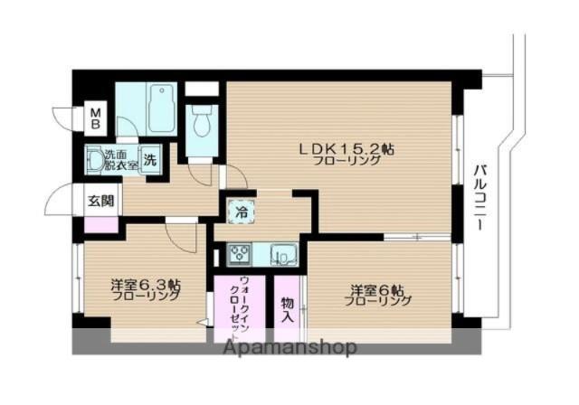 クレスト王子Ⅰ(2LDK/4階)の間取り写真