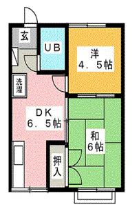 クロノス花畑(2DK/2階)の間取り写真