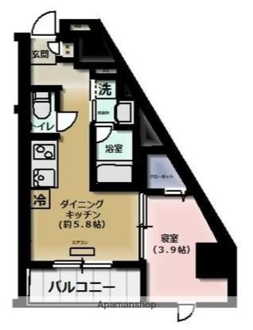YIELD 王子神谷(1DK/2階)の間取り写真