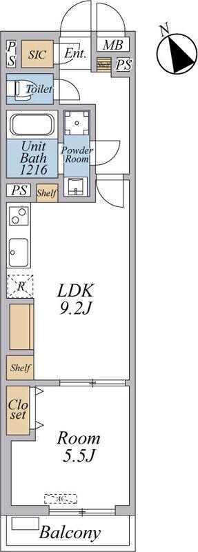 リブリ・西台(1LDK/2階)の間取り写真
