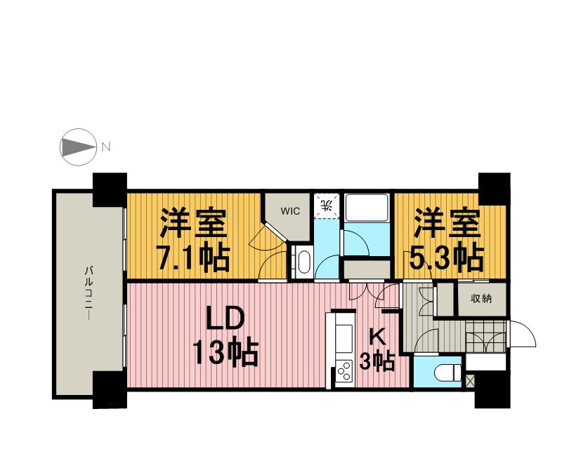 レジディア南千住(2LDK/5階)の間取り写真