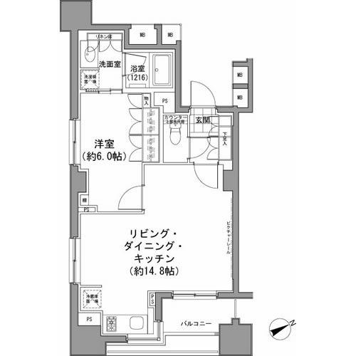 パークハビオ八丁堀 8階階 間取り