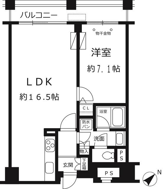 ルシマン月島(1LDK/12階)の間取り写真