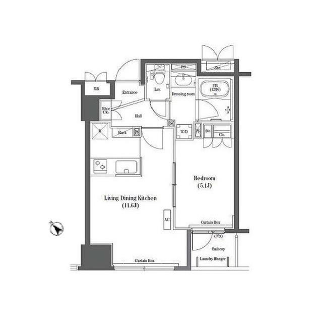 コンフォリア日本橋(1LDK/9階)の間取り写真