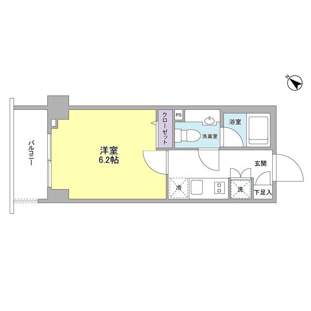 リバーレ月島(1K/7階)の間取り写真
