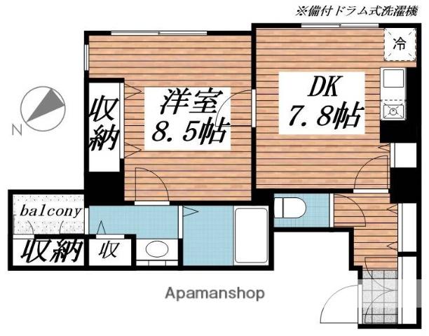 メゾンドヴィレ日本橋茅場町(1DK/10階)の間取り写真