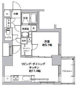 ライジングプレイス西浅草 6階階 間取り