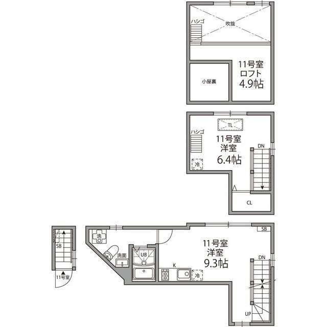 グランエッグス東大前(2LDK/2階)の間取り写真