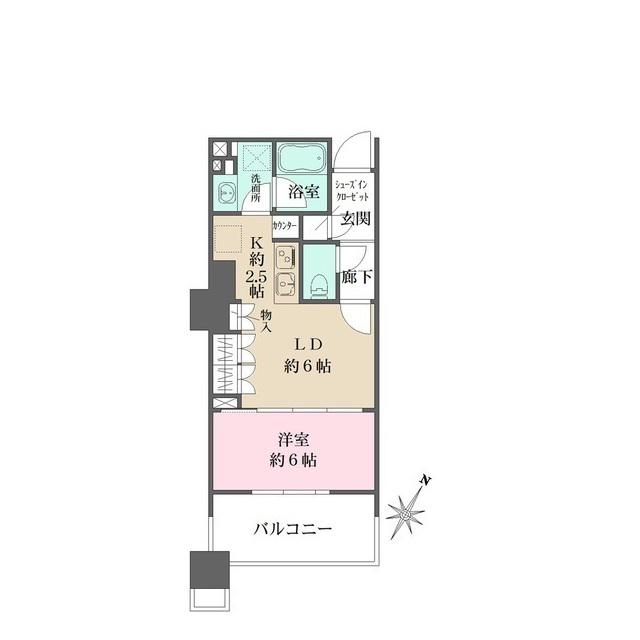 BRILLIA有明 SKY TOWER(1LDK/2階)の間取り写真