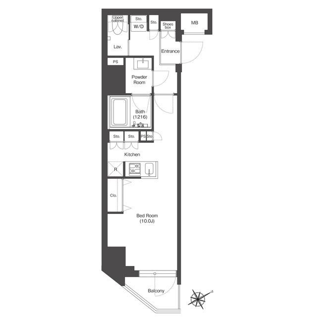 コンフォリア門前仲町サウス(ワンルーム/2階)の間取り写真