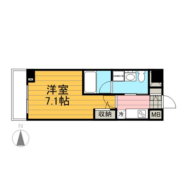 メインステージ森下(1K/7階)の間取り写真