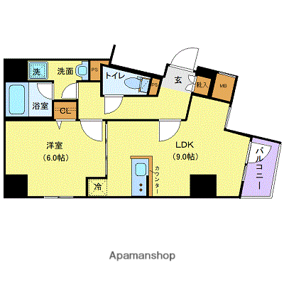 ジェノヴィア上野2スカイガーデン(1LDK/2階)の間取り写真