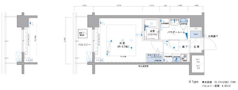 メインステージ亀戸Ⅲ(1K/10階)の間取り写真