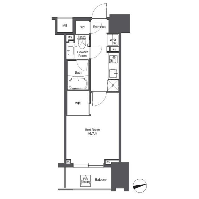 コンフォリア東陽町(1K/6階)の間取り写真