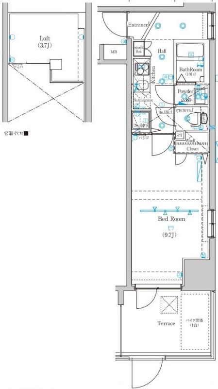 グランシアタワー亀戸(1K/1階)の間取り写真