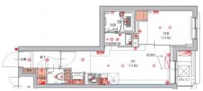 ハーモニーレジデンス東京南砂パークサイド(1DK/2階)の間取り写真