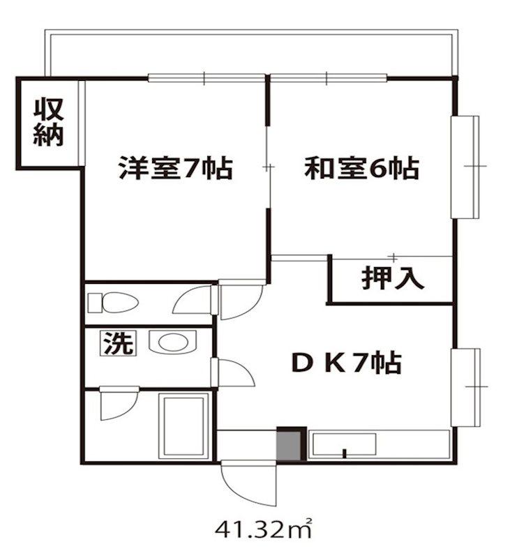 ハイム福島(2DK/2階)の間取り写真