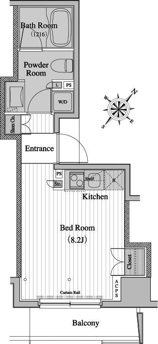 レジディア月島Ⅱ(ワンルーム/5階)の間取り写真