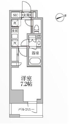 レジディア新御徒町2(1K/5階)の間取り写真
