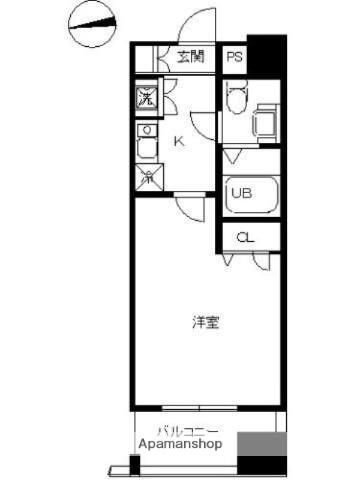スカイコート蔵前(1K/4階)の間取り写真