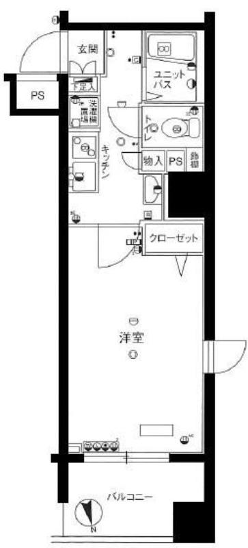 スカイコート浅草雷門(1K/7階)の間取り写真