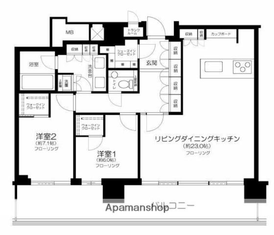 パークコート浜離宮ザタワー(2LDK/35階)の間取り写真