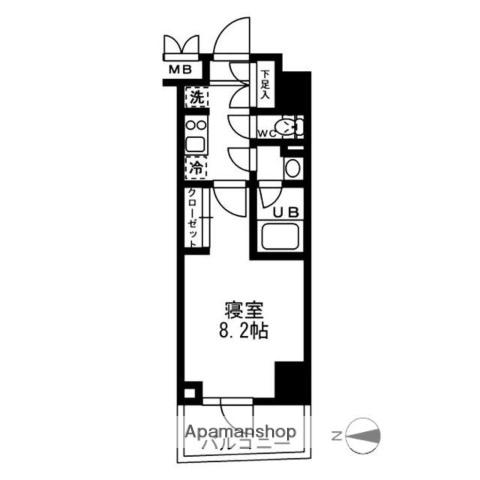  レジディア亀戸-(1K/5階)の間取り写真