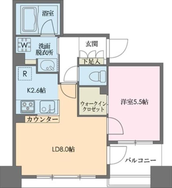 ドゥーエ新川(1LDK/3階)の間取り写真