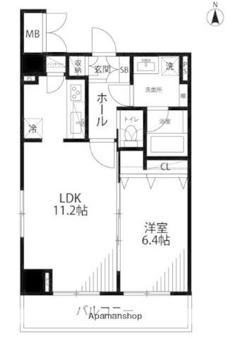フュージョナル本所アーリア(1LDK/7階)の間取り写真