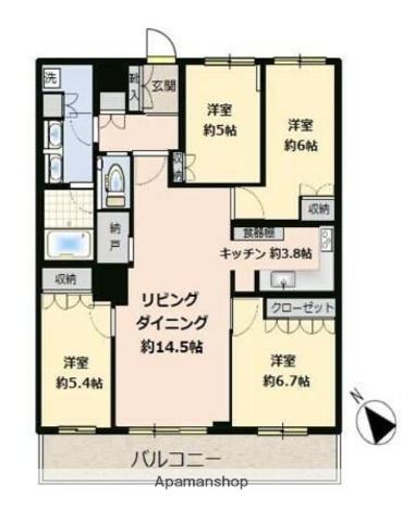 THE TOKYO TOWERS MIDTOWER(4LDK/52階)の間取り写真