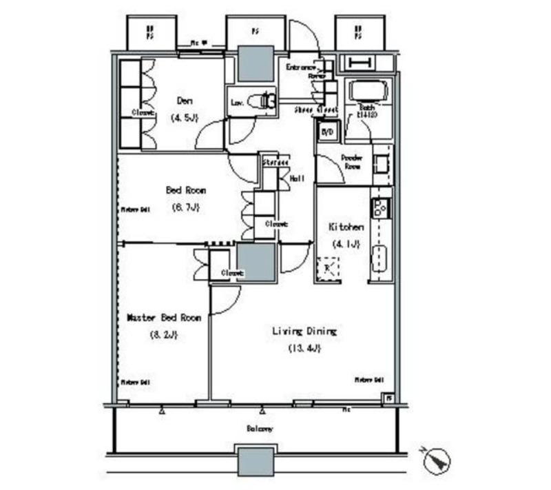THE TOKYO TOWERS MIDTOWER(2SLDK/28階)の間取り写真